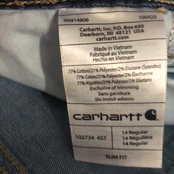 Carhartt Slim Fit Skinny Jeans Size 14 👖 - Picture 4 of 4